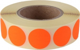 Etikett, 20 mm kör, 1000 etikett/tekercs, fluo piros